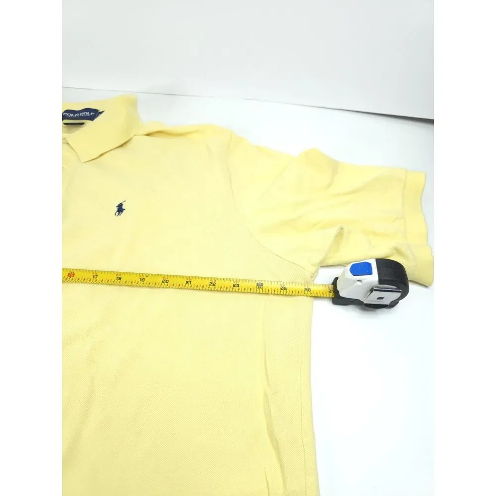 Vtg Polo Golf Shirt Mens 2XL‎ Yellow Blue Pony Short Sleeve Golf